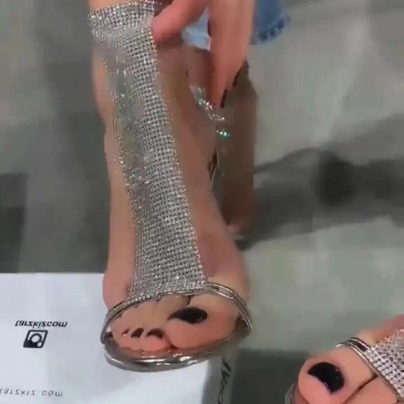 Rhinestone Buckle Stiletto High Heels for Women