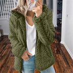 Women's Plus Size Fleece Hoodie Cardigan for Winter