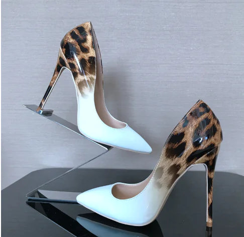 Stylish & Sexy Leopard Print Colorblock High Heels