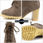 High Heel Lace-Up Short Boots for Women (Plus Size)