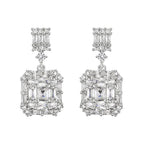 RAKOL Vintage Geometric Square Zircon Earrings for Women