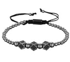 Geometric Diamond-Cut Zirconia Bracelet with Weaving