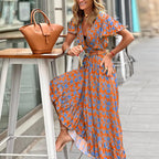 V-neck Irregular Dress for Women's Fashion