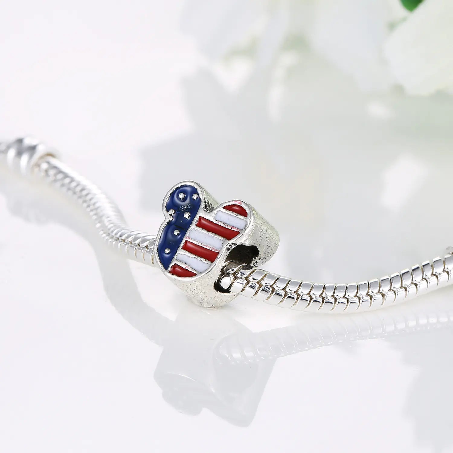 New American Flag Cartoon Alloy Beads for DIY Jewelry