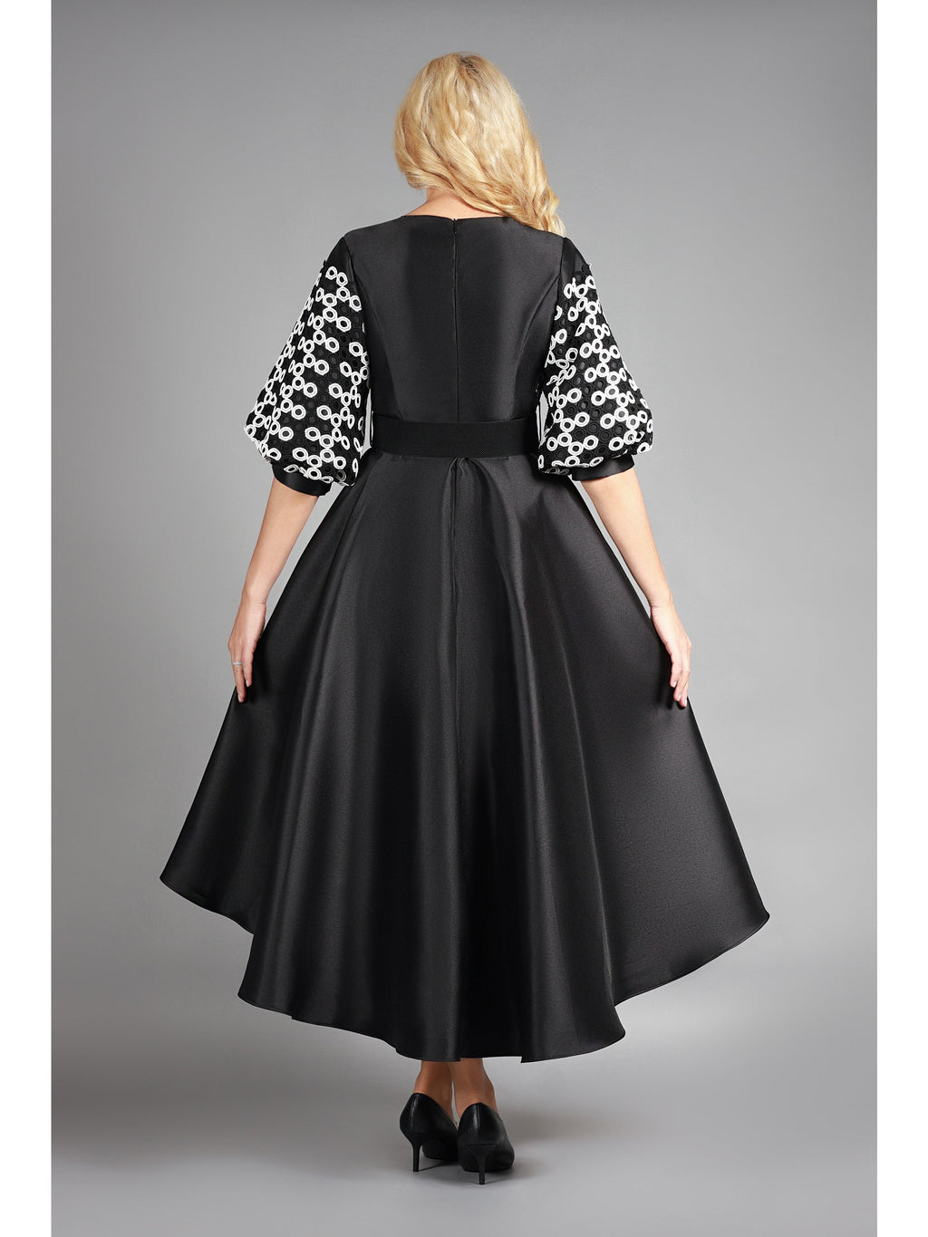 Giovanna Two-tone Crochet in Circles A-line Drs w/ Belt, Style D1675
