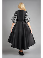 Giovanna Two-tone Crochet in Circles A-line Drs w/ Belt, Style D1675