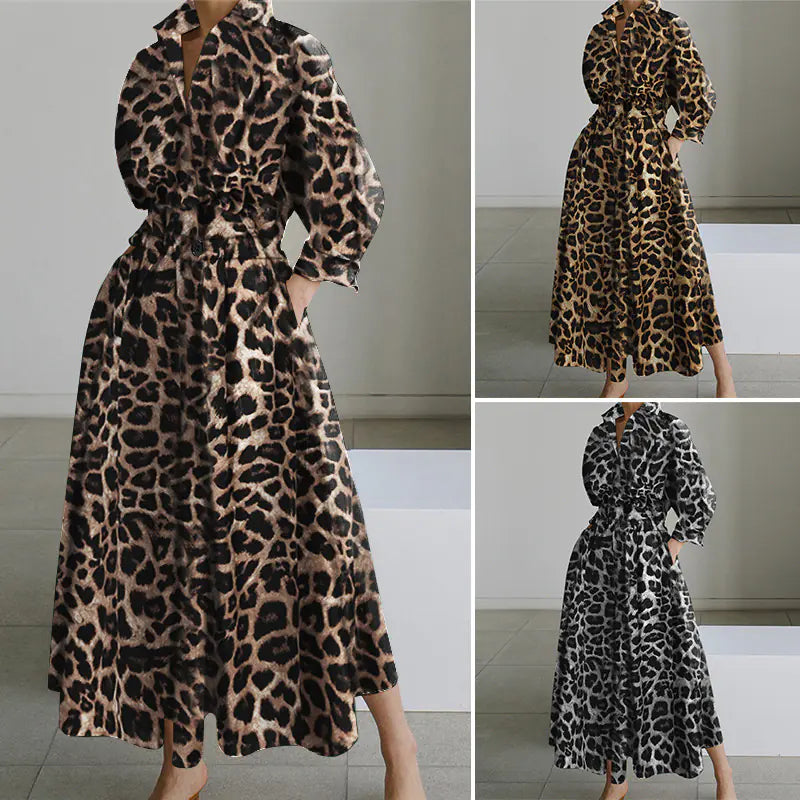 Fall Fashion Leopard Print Dress for Women