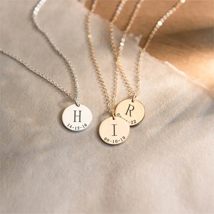 eManco New Engraved Letter Pendant Necklace in Titanium Steel