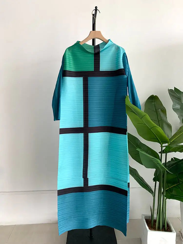 Pleated Loose Long Printed Fashion Dress