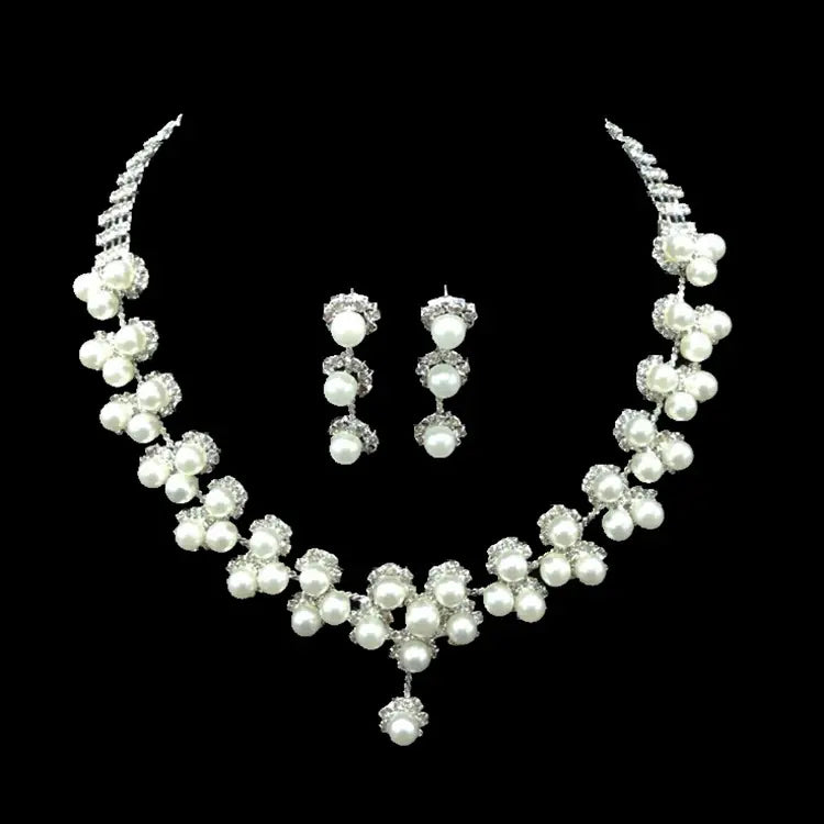 Elegant Pearl Necklace & Earring Set