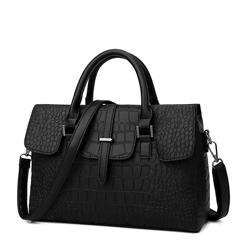 Chic Crocodile Embossed Handbag