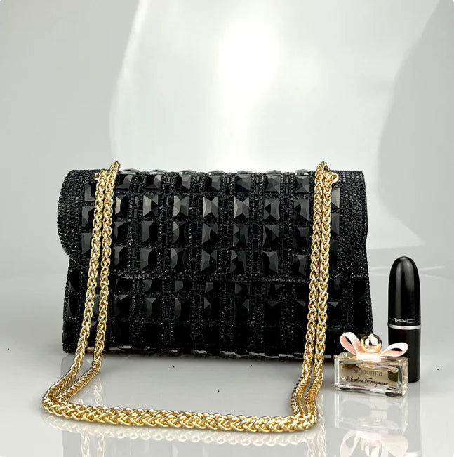Rhinestone Chain Clutch Bag