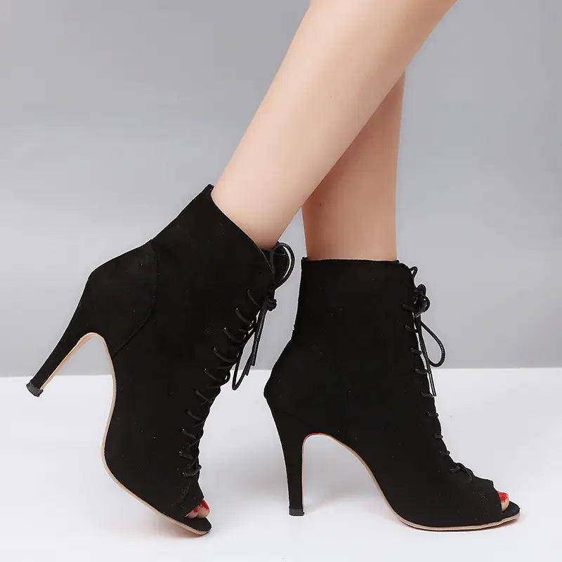 Chic Roman High Heel Lace-Ups & Peep Toe Boots
