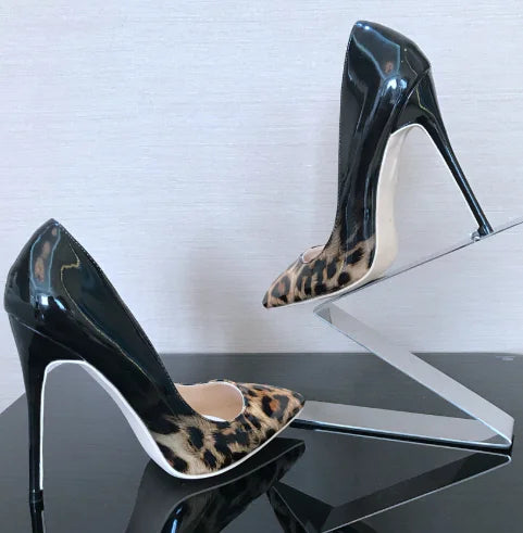 Stylish & Sexy Leopard Print Colorblock High Heels