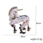 Creative Unicorn Brooch with Alloy and Gemstones
