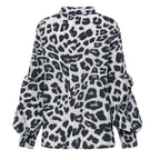 Chic Leopard Print Casual Long Sleeve Top