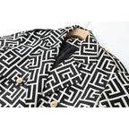 Ladies Elegant Plaid Design Coat