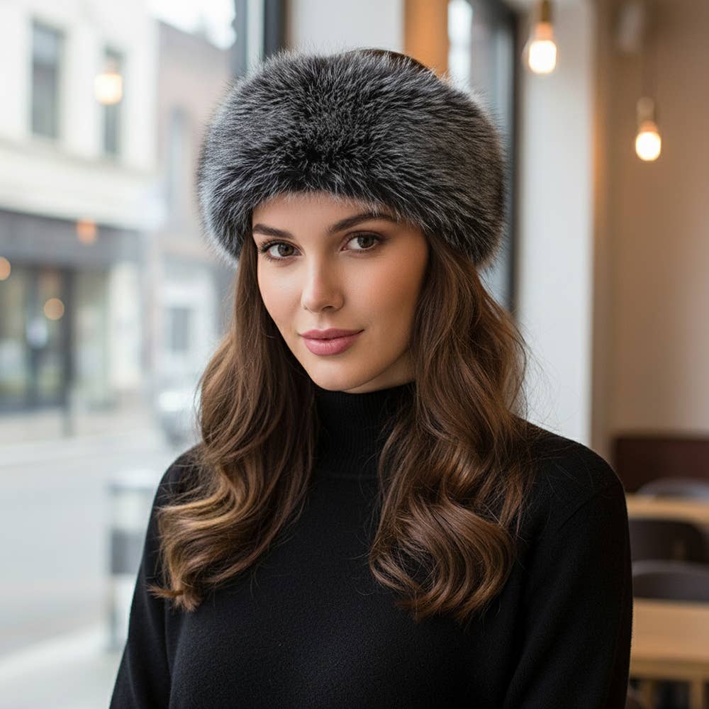 Elegant Faux Fur Winter Headband Earmuff: Orange