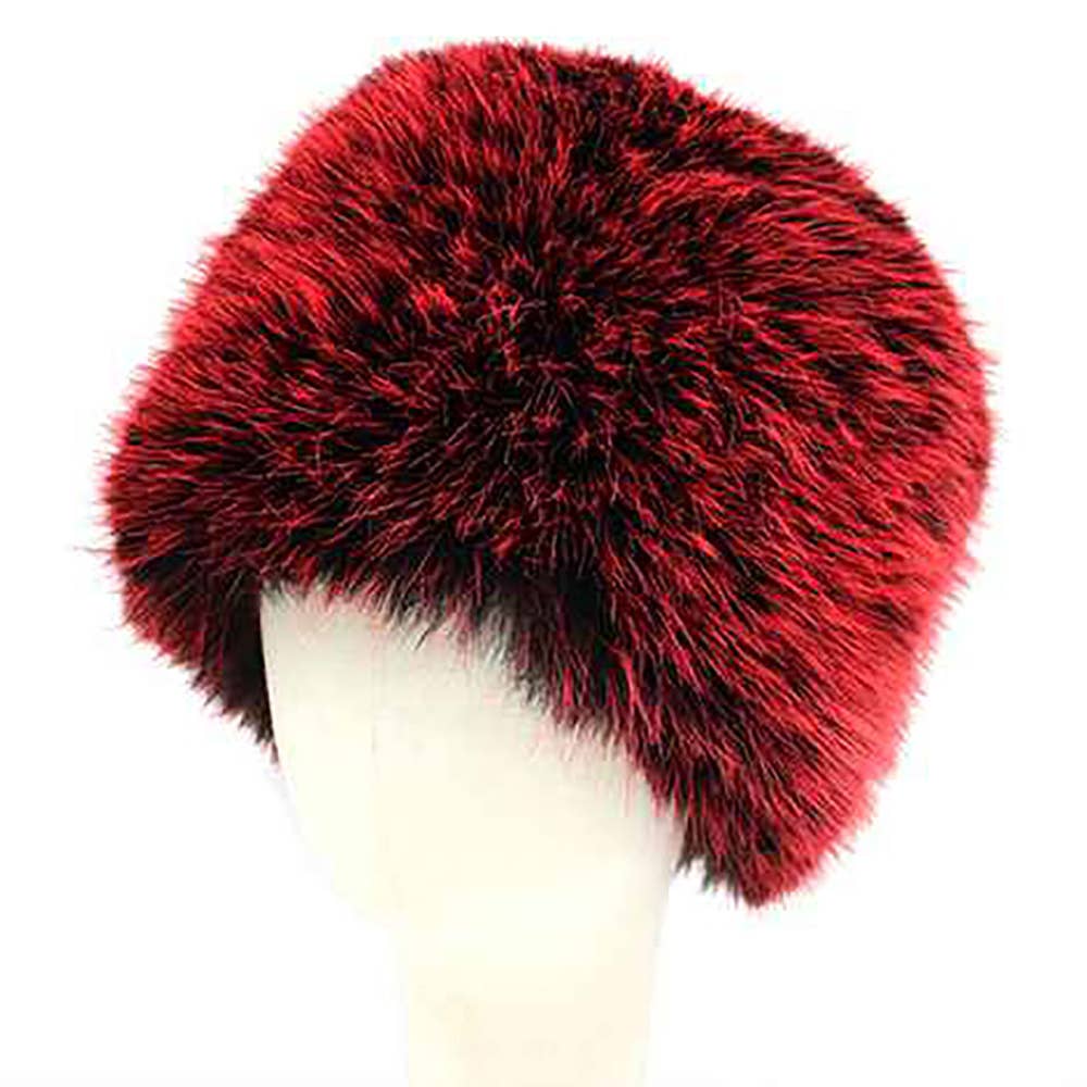 Elegant Plush Faux Fur Winter Hat: Dark,Pink