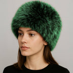 Elegant Plush Faux Fur Winter Hat: Black