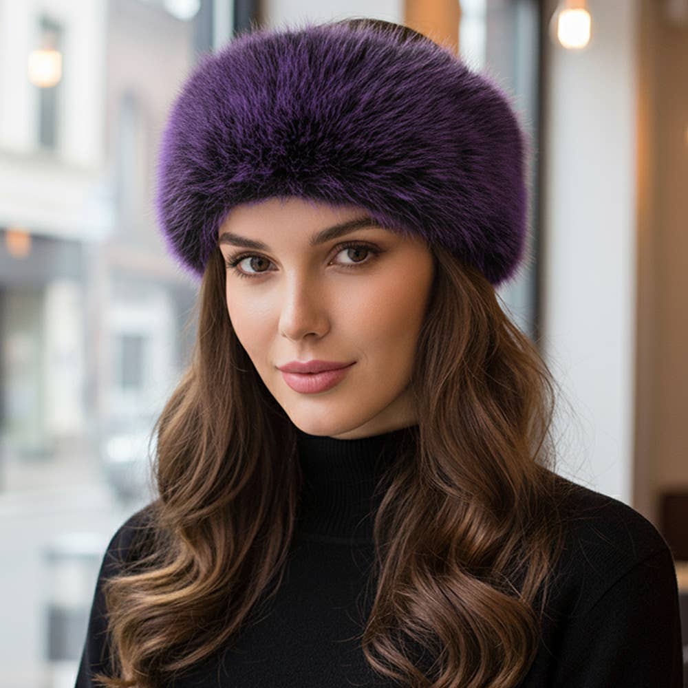 Elegant Faux Fur Winter Headband Earmuff: Orange