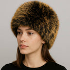 Elegant Plush Faux Fur Winter Hat: Dark,Pink