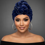 Elegant Rhinestone Studded Knot Turban Hair Wrap: Pink