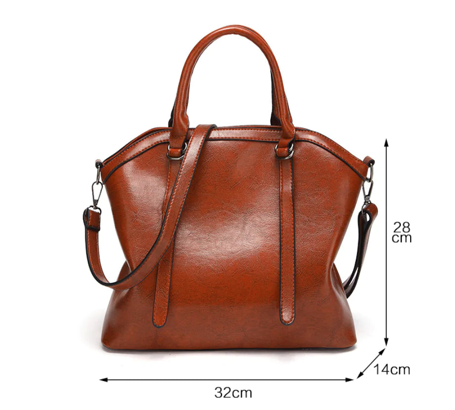Glossy Leather Tote Bag, Shoulder Bag for Women