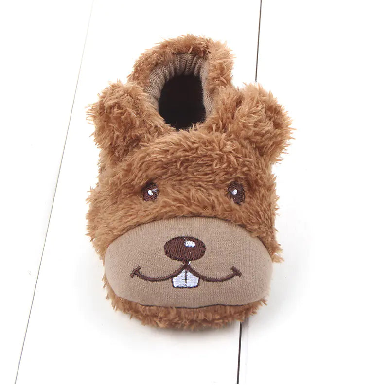 Cute Plush Coral Fleece Baby Shoes for Newborns