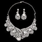 Fashionable Bride Jewelry Set with Crystal Necklace and Earrings