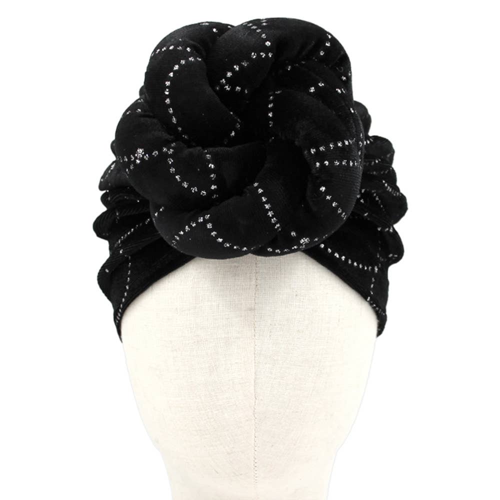 Elegant Rhinestone Studded Knot Turban Hair Wrap: Red