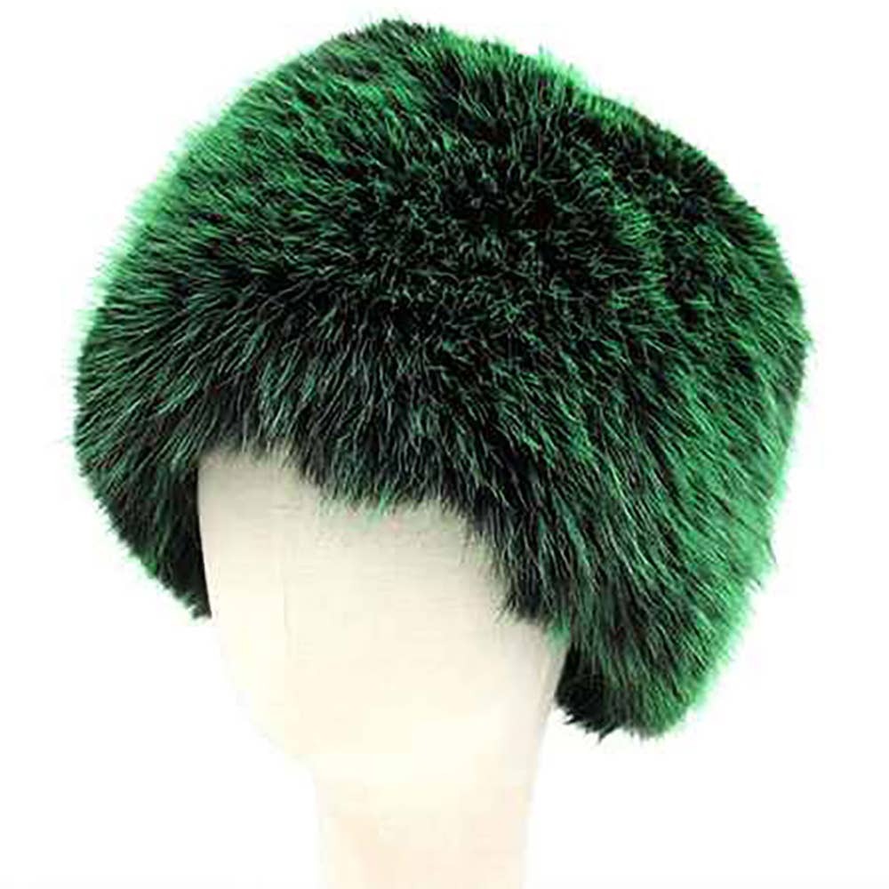 Elegant Plush Faux Fur Winter Hat: Red