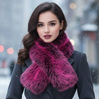 Plush Faux Fur Winter Scarf: Mustard