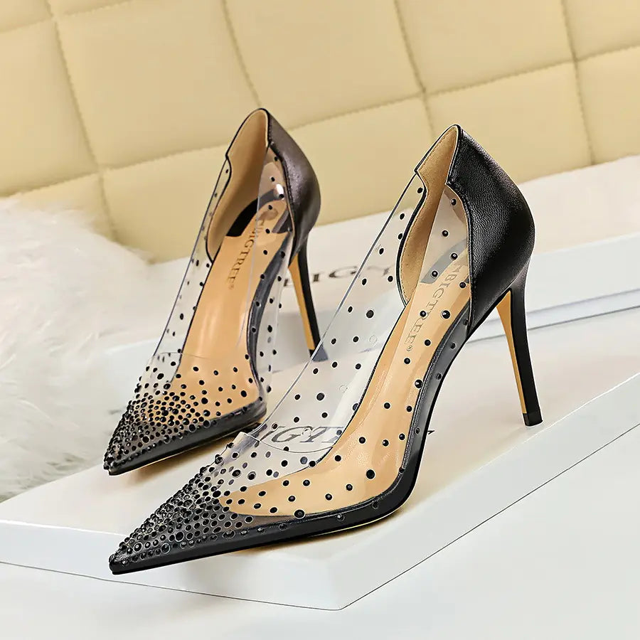 Glamorous Sexy High Heel Sandals with Rhinestones