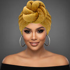 Elegant Rhinestone Studded Knot Turban Hair Wrap: Pink