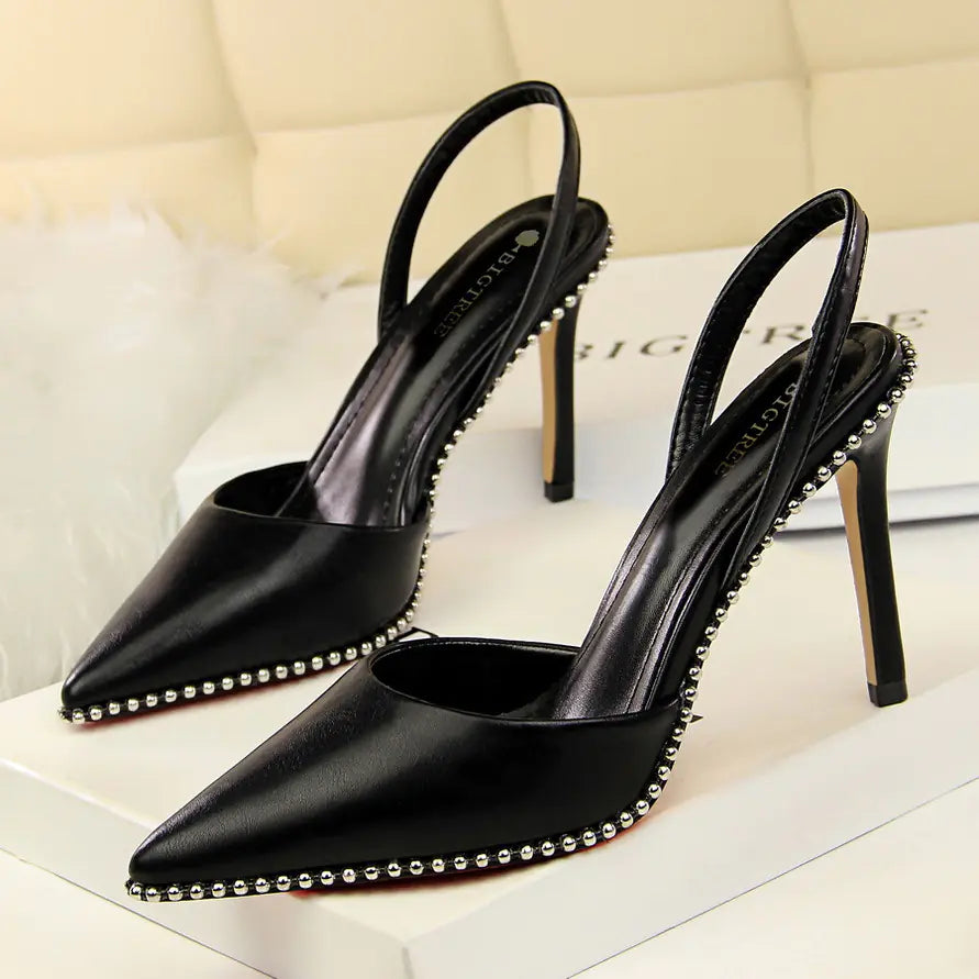Elegant Studded Stiletto Sling Back