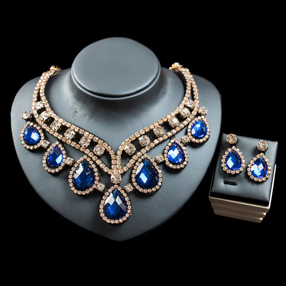 Vibrant Royalty - Colorful Exaggerated Necklace and Earring Set Made for a Queen