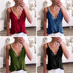 Women's Sexy Summer Deep V-Neck Lace Spaghetti Vest