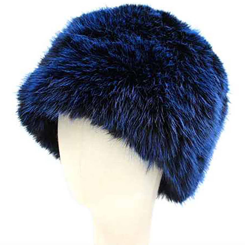 Elegant Plush Faux Fur Winter Hat: Dark,Pink