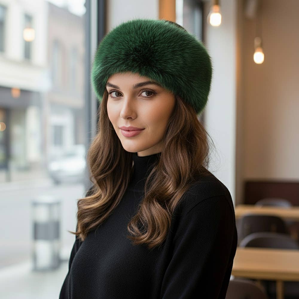 Elegant Faux Fur Winter Headband Earmuff: Mustard
