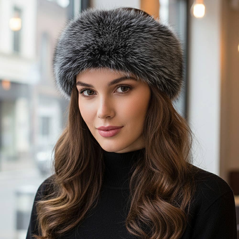 Elegant Faux Fur Winter Headband Earmuff: Mustard