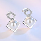 Elegant Geometric Silver-Plated Earrings for Women