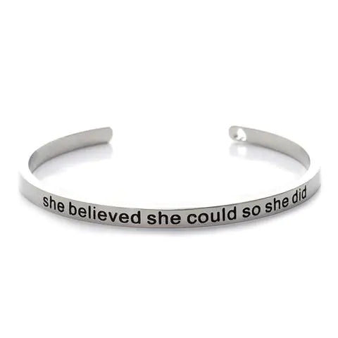 DIY Stainless Steel Letter Bracelet - 4MM Wide