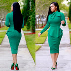 Two-Piece Dress with Long Sleeve and Bow Detail