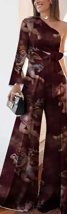 Lace Sleeve Two Piece Suit Jumpsuit