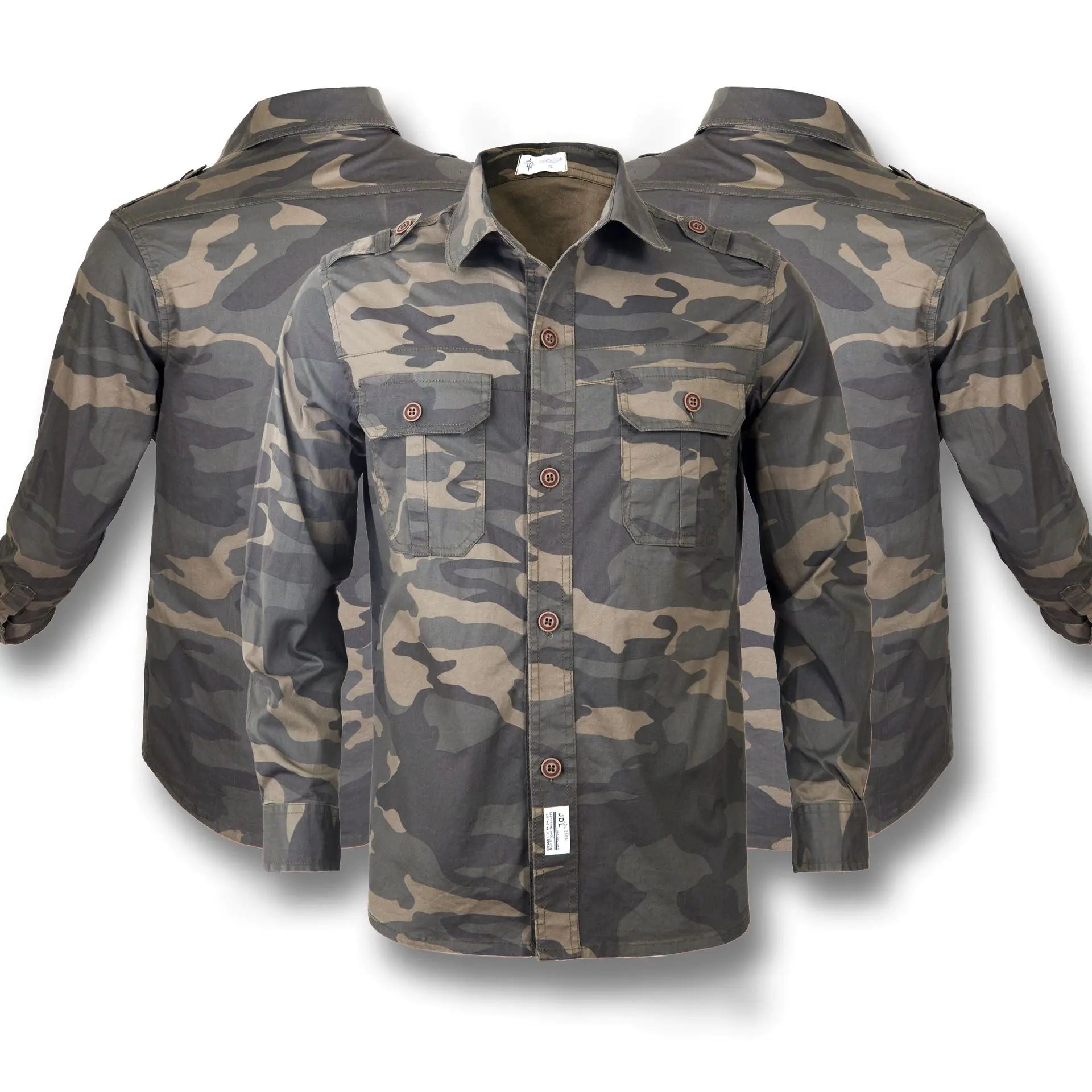 Men's Camouflage Shirt - Durable Long Sleeve Casual Wear