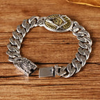 Men's Cross Bracelet with God Eye and Phoenix Pattern