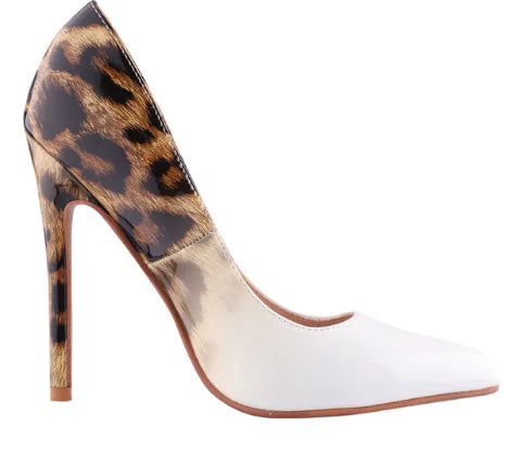 Stylish & Sexy Leopard Print Colorblock High Heels