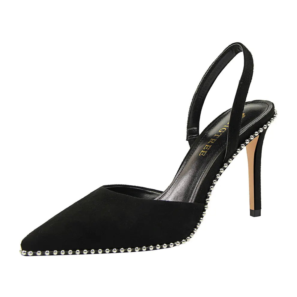 Elegant Studded Stiletto Sling Back