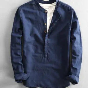 Men's Linen Luxe Long Sleeve Shirt (One Piece)